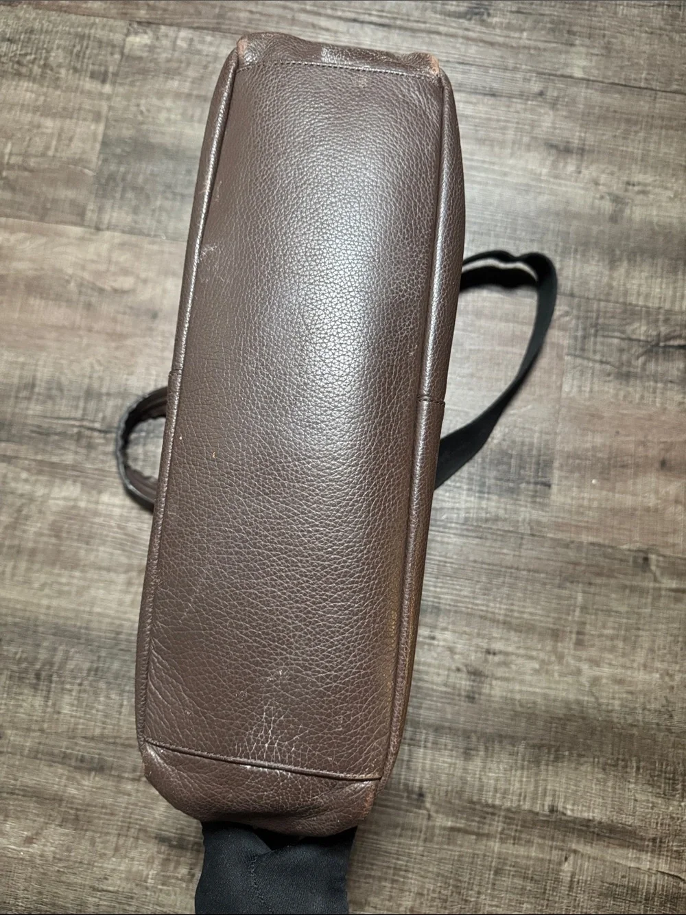 Vintage Coach Brown Pebbled Leather Laptop Brief with Black Strap